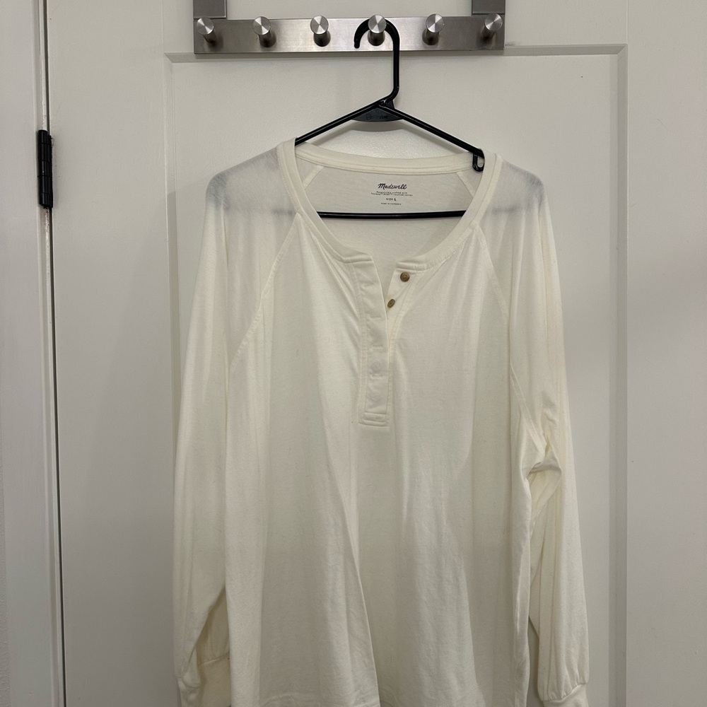 Madewell white Long Sleeve Henley Shirt